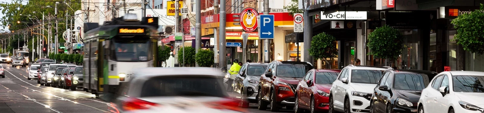 Trams and cars in Melbourne